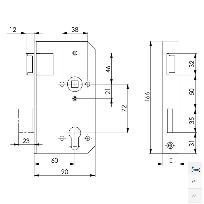 AMF 142P POORTSLOT MET ANTI-PANIEK