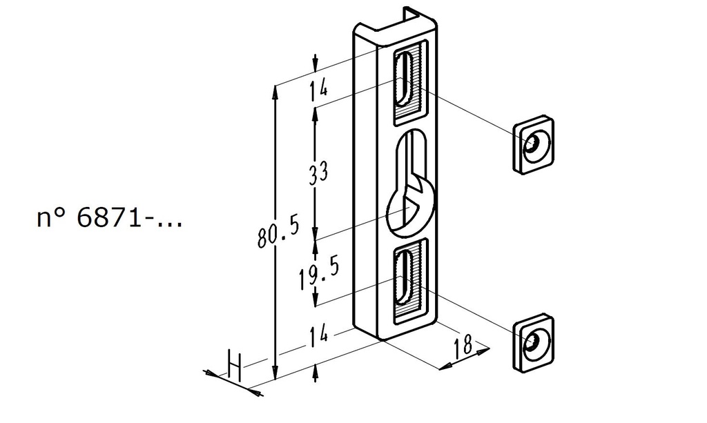 SOBINCO 6871 SLUITPLAAT VOOR PADDENSTOELNOK - REEKS PENTA-LOCK