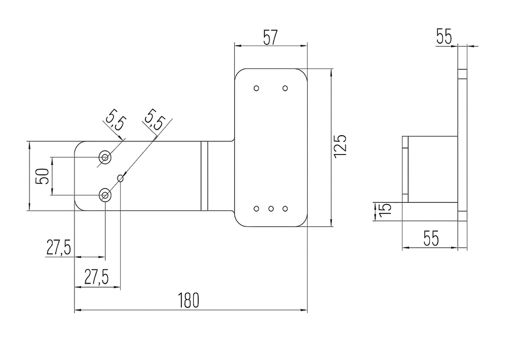 DENI MONTAGEPLAAT VOOR EXIT NOODDEURALARM ONDER EEN PANIEKSTANG
