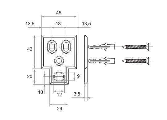 FAPIM 3736 VLOERSLUITPLAAT VOOR ATLAS GRENDEL