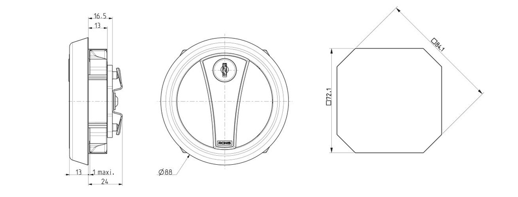 RONIS 23100 AFSLUITBAAR HANDGREEPSLOT