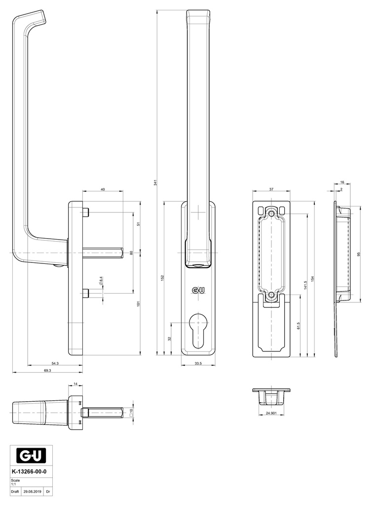 GU HEFSCHUIFRAAM HS-HANDGREEP DIRIGENT ENKEL