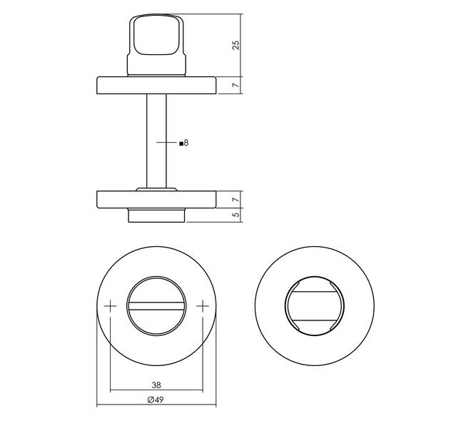 INTERSTEEL WC-ROZET Ø49x7mm PER PAAR