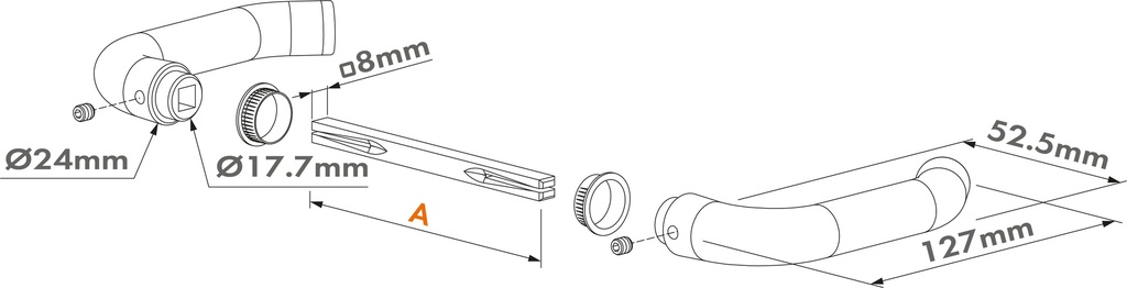 LOCINOX VITA SET MET KRUK MECHANISCH CODESLOT VOOR INSTEEKSLOTEN