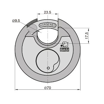 BASI RVS 610W ROND Ø70 DISCUS HANGSLOT