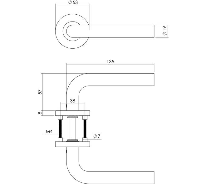 INTERSTEEL RECHT BASIC KRUKKENPAAR OP ROZET