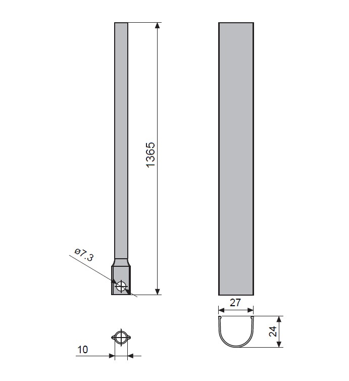 FAPIM OLTRE: VERBINDINGSSTANGEN MET AFDEKKAP LENGTE 1365MM ZWART