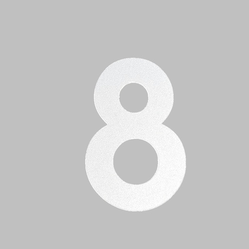 [FUJI-80-WIT-8] FUJI HUISNUMMER & -LETTER (80, Wit, 8)