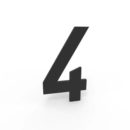 [4-Z] ALBO HUISNUMMER & -LETTER (Zwart, 4)