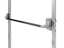 LOCINOX PUSHBAR-L ANTI PANIEKBAAR IN ALUMINIUM VOOR POORTSLOTEN IN OPBOUW