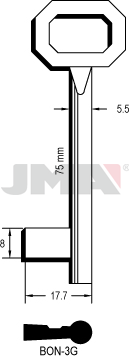 JMA BRUTE SLEUTEL PROFIEL BON-3G