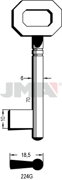 [224G] JMA BRUTE SLEUTEL PROFIEL 224G