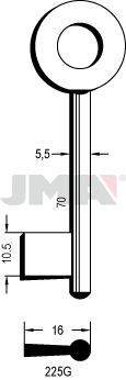 [225G] JMA BRUTE SLEUTEL PROFIEL 225G